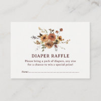 Autumn Botanical Fall Pumpkin Diaper Raffle