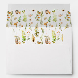 Autumn Botanical Forest Botanical Wedding Envelope