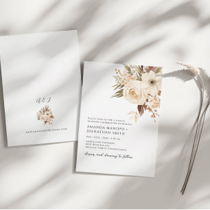 Autumn Botanical Garden Watercolor Wedding Invitation