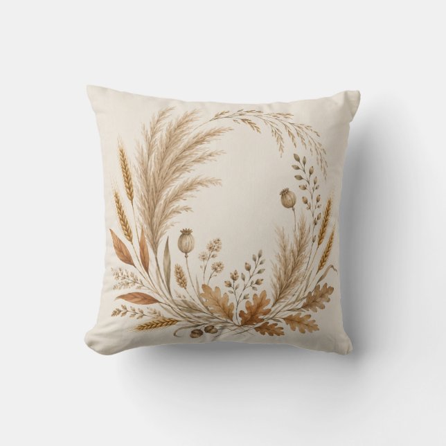 Autumn Botanical Harvest Cushion (Front)