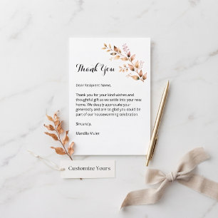 Autumn Botanical Housewarming Thank You Card