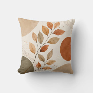 Autumn Botanical Leaves Decorative Pillow