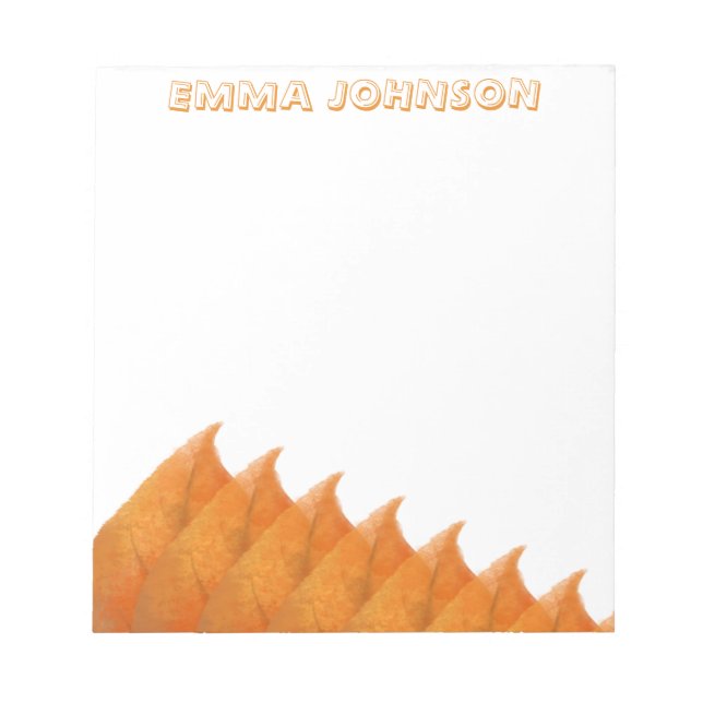 Autumn Botanical Orange Leaves Notepad (Front)