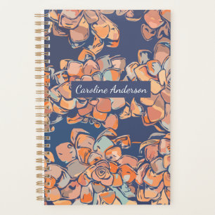 Autumn Botanicals Earthy Neutral Navy Personalised Planner