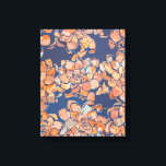 Autumn Botanicals in Earthy Neutrals and Navy Canvas Print<br><div class="desc">A bold botanical design of floral rosettes in a rich autumn colour palette of blues and beige.</div>