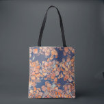 Autumn Botanicals in Earthy Neutrals and Navy Tote Bag<br><div class="desc">Bold Colourful Flower Design Pattern in Blue Tote Bag</div>