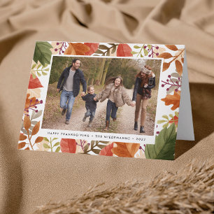 Autumn Bounty   Thanksgiving Photo Folded Holiday Card