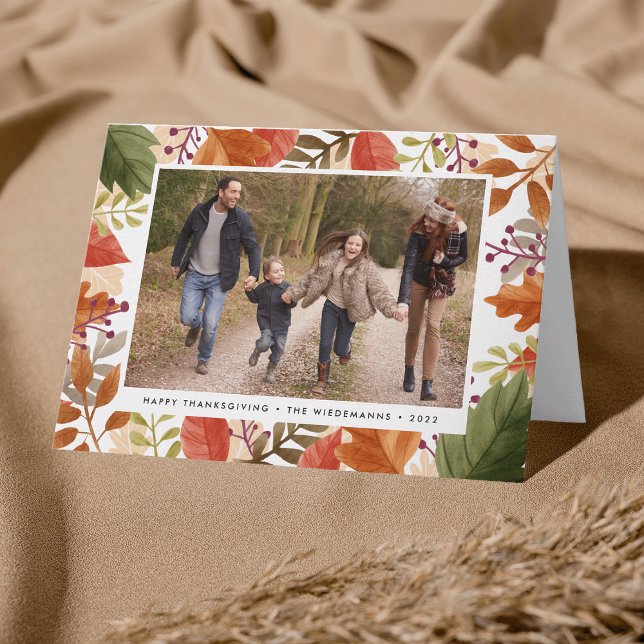 Autumn Bounty | Thanksgiving Photo Folded Holiday Card (Creator Uploaded)