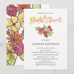 Autumn Bouquet Bridal Shower Invitation