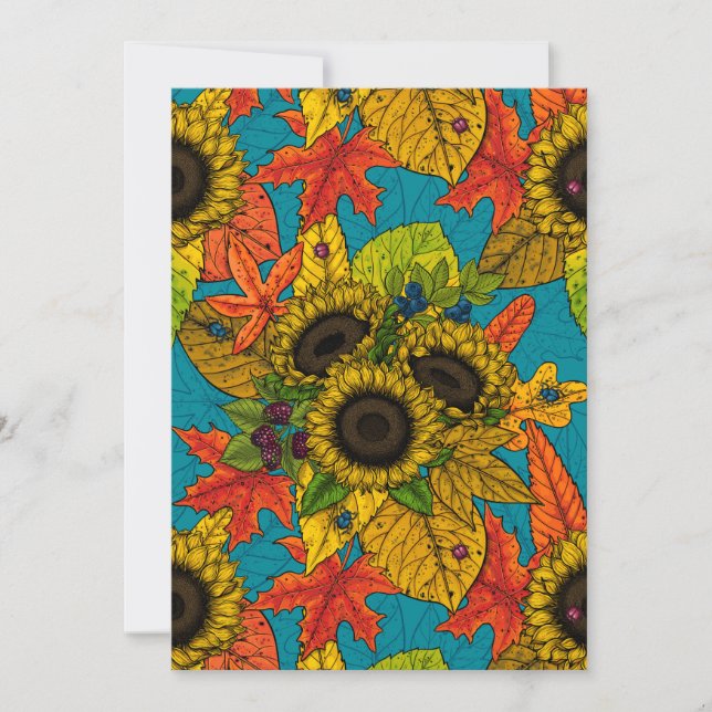 Autumn bouquet on blue (Front)