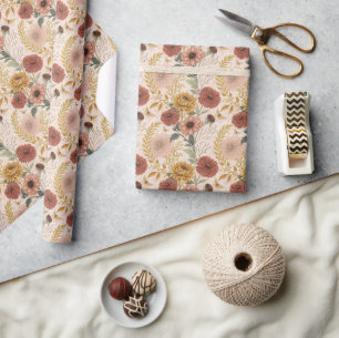 Autumn Bouquet Pattern Wrapping Paper Roll