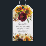 Autumn Bouquet Sunflowers Floral Bridal Shower Gift Tags<br><div class="desc">Watercolor bouquet featuring yellow sunflowers,  wine coloured roses & white hydrangea..  Visit our shop to view our beautiful autumn bouquet collection.</div>