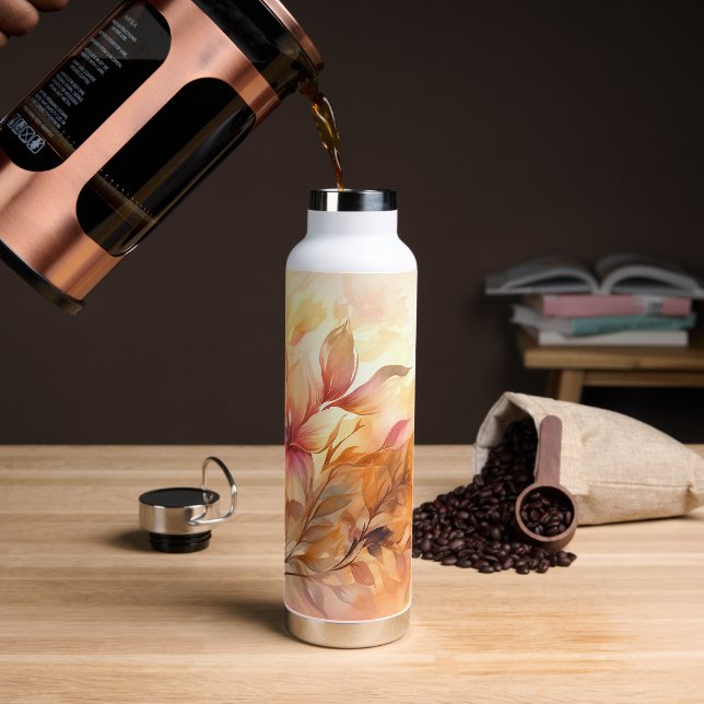 Autumn Bouquet Water Bottle (Coffee)