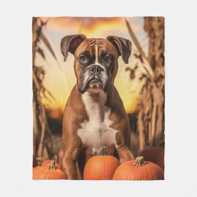 Autumn Boxer Fleece Blanket (Front)