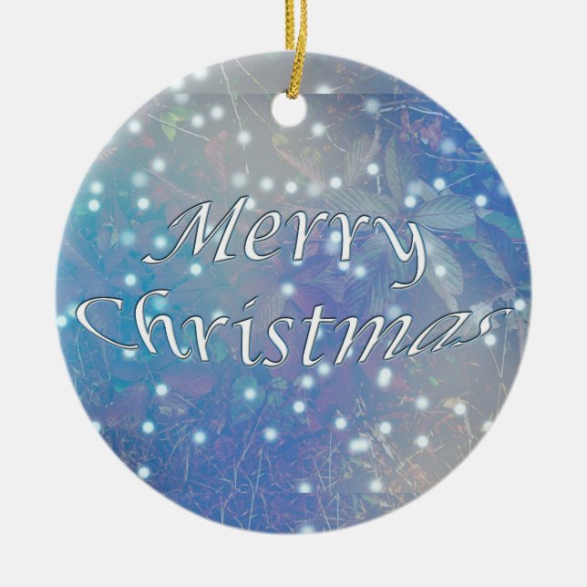 Autumn Brambles Merry Christmas Ornament (Front)
