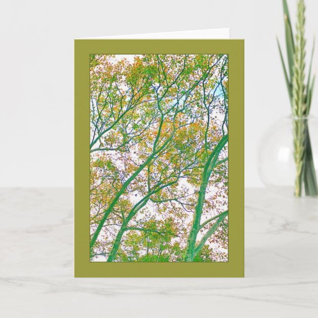 Autumn Branches Abstract Blank Greeting Card (Front)