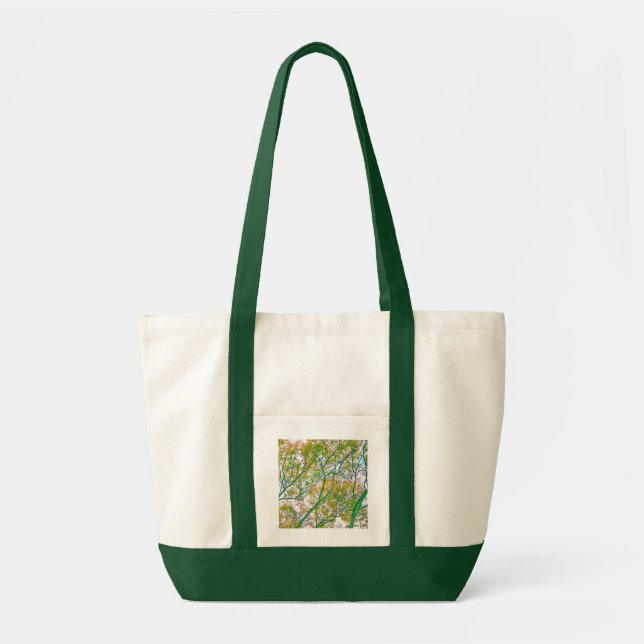 Autumn Branches Abstract Canvas Pocket Tote Bag (Front)