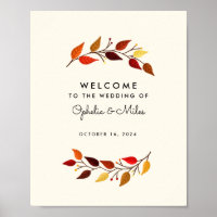 Autumn Branches Fall Wedding Welcome Sign