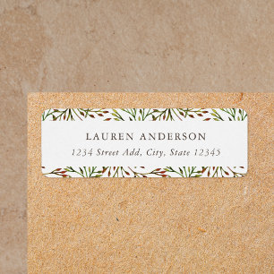 Autumn Branches Personalised Return Address