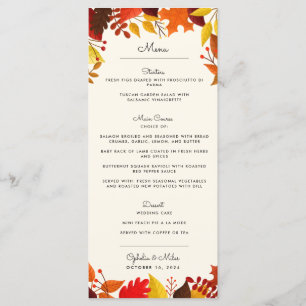 Autumn Branches Wedding Menu