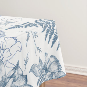 Autumn Breath Luxury Blue Flower Seamless Pattern Tablecloth
