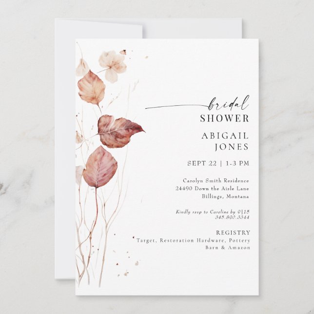 Autumn Bridal Shower  Invitation (Front)