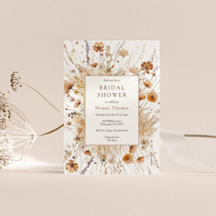 Autumn Bridal Shower Orange Floral Invitation