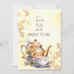 Autumn Bridal Shower Tea Party Invitation