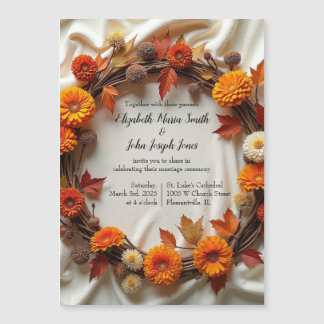 Autumn Bridal Wreath Magnetic Invitation