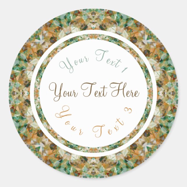 Autumn Brown Fall Green Scrapbook Crafting Craft Classic Round Sticker (Front)