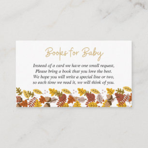 Autumn Brown Hedgehog Baby Shower Book Request  Enclosure Card
