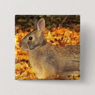 Autumn Bunny 15 Cm Square Badge