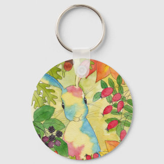 Autumn Bunny by Peppermint Art Key Ring