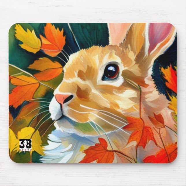 Autumn Bunny Mouse Pad (Front)