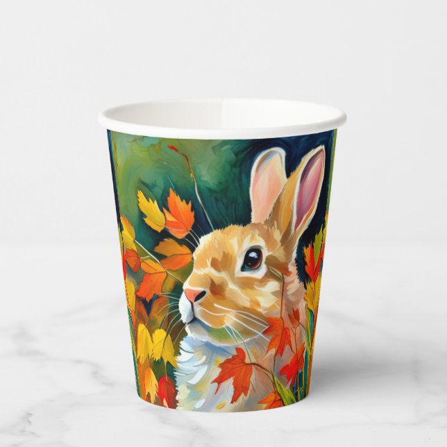 Autumn Bunny Paper Cups (Left)