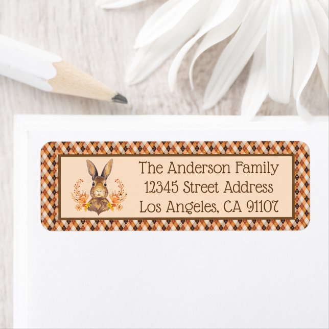 Autumn Bunny Return Address Labels (Insitu)
