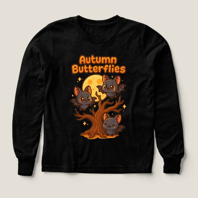 Autumn Butterflies – Whimsical Bat Illustration (Design Front)