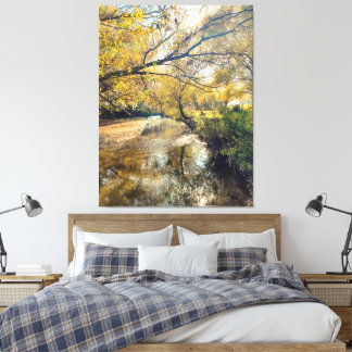 Autumn by the river canvas print