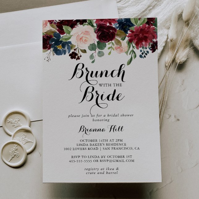 Autumn Calligraphy Brunch with the Bride Shower Invitation (Creator Uploaded)