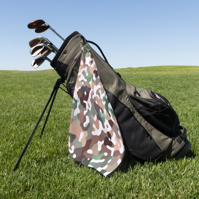 Autumn Camo Fall Colours   Golf Towel (Green)