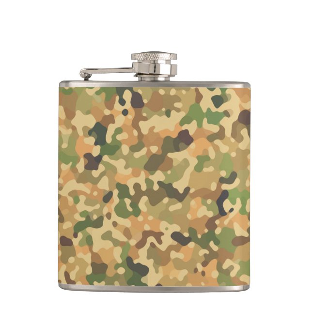 Autumn Camo Fall Colours Hip Flask (Front)
