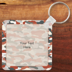 Autumn Camouflage Custom Aluminium Key Ring