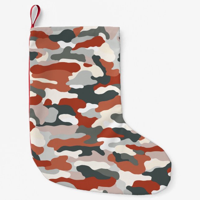 Autumn Camouflage Small Christmas Stocking (Front)