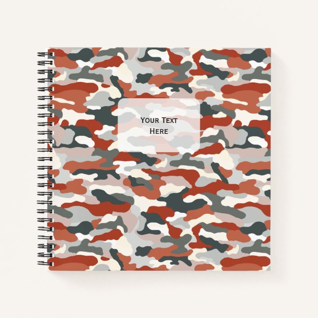 Autumn Camouflage Square Notebook (Front)