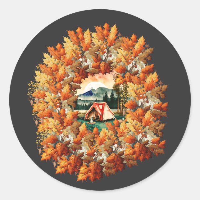 Autumn Camping: A Cosy Escape into Nature Classic Round Sticker (Front)