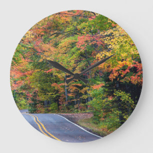 Autumn Canopy Of Colour Along Highway 41 2 Large Clock
