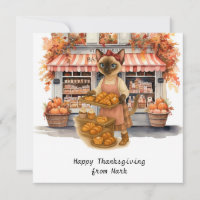 Autumn Cat at BAKERY SHOP – Fall Season Greeting