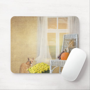 Autumn Cat Mouse Pad