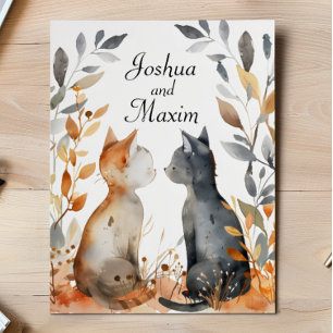 Autumn Cats Wedding Invitation