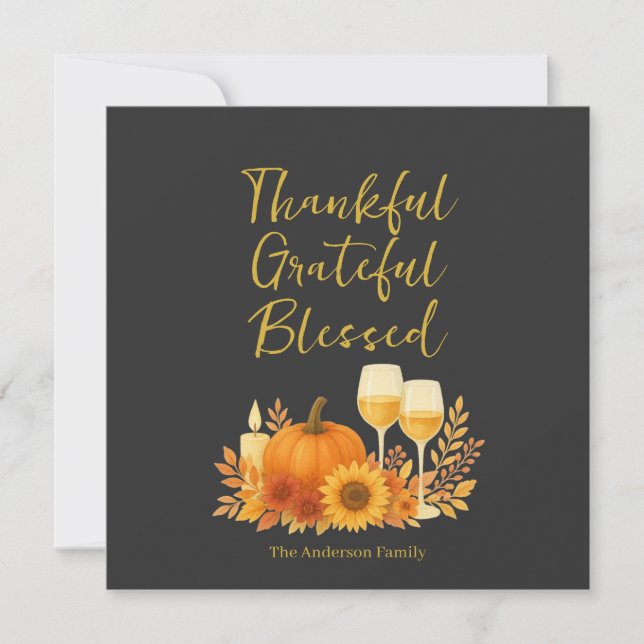 Autumn Celebration - Elegant Gold Thanksgiving  (Front)